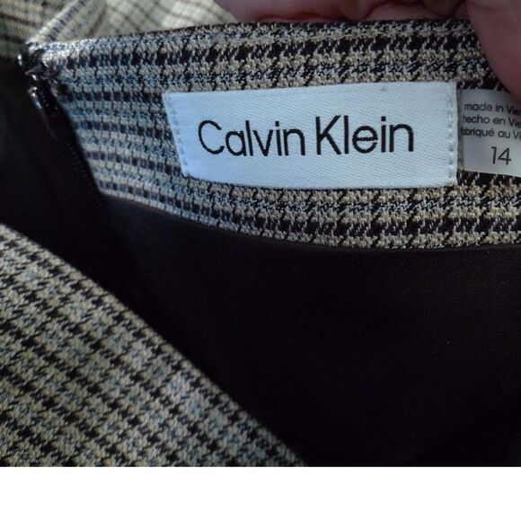 NWT Calvin Klein Suit‎ Skirt | Size 14 | Professional Houndstooth Pencil Skirt - Picture 6 of 11